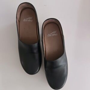 Dansko Black Leather Clogs